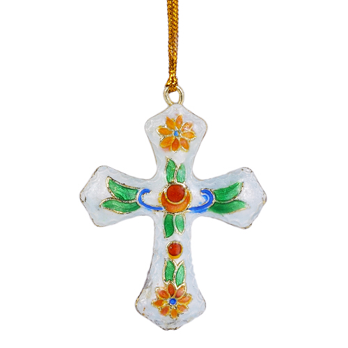 Kreuz Anhänger Weihnachtsschmuck Deko Cloisonne Emaille 5381 - zum Schließen ins Bild klicken